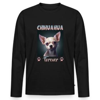 Dog saying Chihuahua design for dog lovers - Men's Premium Organic Long Sleeve Shirt - black - Front - Nico (187cm)