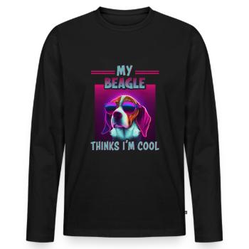Dog Saying Beagle Design pour les amoureux des chiens - T-shirt manches longues Premium bio Homme - noir - Devant - Nico (187cm)