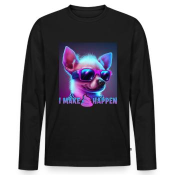 Hunde Spruch Chihuahua Design für Hundeliebhaber - Männer Premium Bio Langarmshirt - Schwarz - Vorne - Nico (187cm)