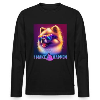Hunde Spruch Pomeranian Design für Hundeliebhaber - Männer Premium Bio Langarmshirt - Schwarz - Vorne - Nico (187cm)