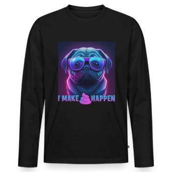 Hunde Spruch Mops Design für Hundeliebhaber - Männer Premium Bio Langarmshirt - Schwarz - Vorne - Nico (187cm)