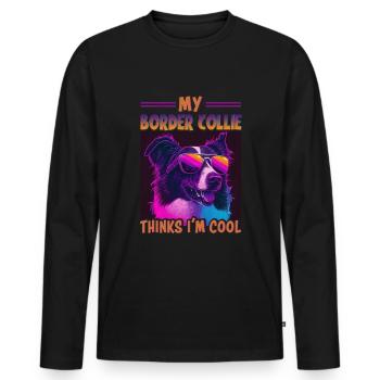 Hunde Spruch Border Collie Design - Männer Premium Bio Langarmshirt - Schwarz - Vorne - Nico (187cm)