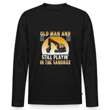 Crane operator design for excavator operators and construction workers - Men's Premium Organic Long Sleeve Shirt - black - Front - Nico (187cm)