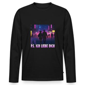 Valentinstag Geschenke Liebhaber Und Paare Designs - Männer Premium Bio Langarmshirt - Schwarz - Vorne - Nico (187cm)