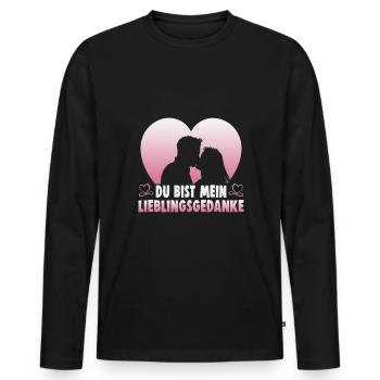 Valentinstag Geschenke Liebhaber Und Paare Designs - Männer Premium Bio Langarmshirt - Schwarz - Vorne - Nico (187cm)