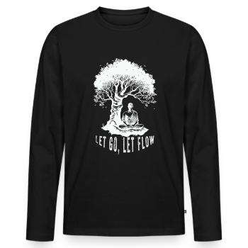 Méditation bouddhiste Bouddhisme Zen Bouddha Bouddhisme et Yoga - T-shirt manches longues Premium bio Homme - noir - Devant - Nico (187cm)