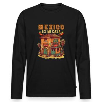 Mexico Beach Holiday by the Sea Design Beach Motif - Men's Premium Organic Long Sleeve Shirt - black - Front - Nico (187cm)