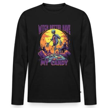 Halloween design for the Halloween party - Men's Premium Organic Long Sleeve Shirt - black - Front - Nico (187cm)