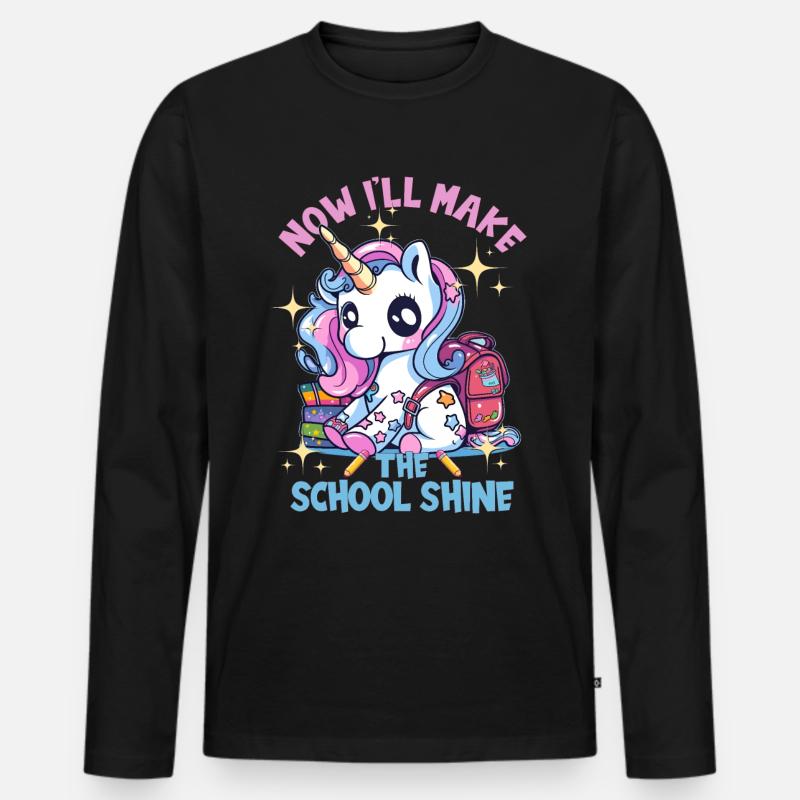 Schulkind Zur Einschulung Goodbye Kindergarten - Männer Premium Bio Langarmshirt - Schwarz