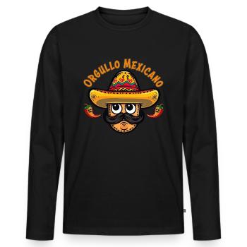 Mexique vacances à la plage au bord de la mer design beach motif - T-shirt manches longues Premium bio Homme - noir - Devant - Nico (187cm)