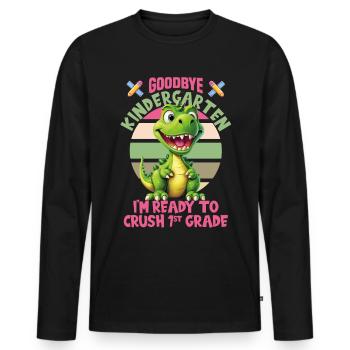 Schulkind Zur Einschulung Goodbye Kindergarten - Männer Premium Bio Langarmshirt - Schwarz - Vorne - Nico (187cm)