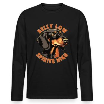 Dog Saying Dachshund Design pour les amoureux des chiens - T-shirt manches longues Premium bio Homme - noir - Devant - Nico (187cm)