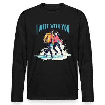Patineur sur glace Patinage sur glace Patinage sur glace - T-shirt manches longues Premium bio Homme - noir - Devant - Nico (187cm)