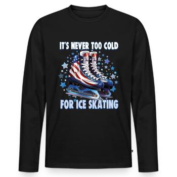 Patineur sur glace Patinage sur glace Patinage sur glace - T-shirt manches longues Premium bio Homme - noir - Devant - Nico (187cm)
