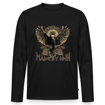 Made by odin Wikinger Kultur - Männer Premium Bio Langarmshirt - Schwarz - Vorne - Nico (187cm)
