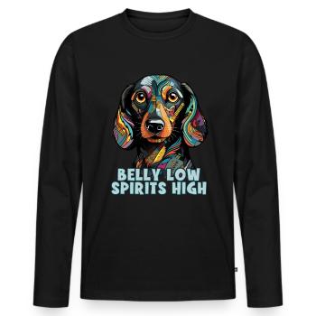 Dog Saying Dachshund Design pour les amoureux des chiens - T-shirt manches longues Premium bio Homme - noir - Devant - Nico (187cm)