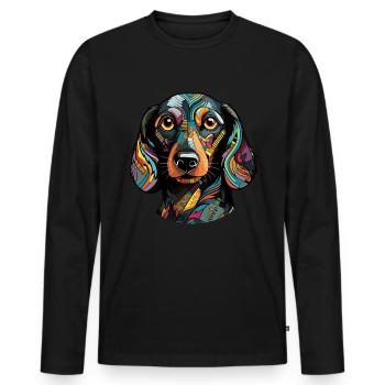 Hunde Spruch Dachshund Design für Hundeliebhaber - Männer Premium Bio Langarmshirt - Schwarz - Vorne - Nico (187cm)