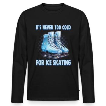 Patineur sur glace Patinage sur glace Patinage sur glace - T-shirt manches longues Premium bio Homme - noir - Devant - Nico (187cm)