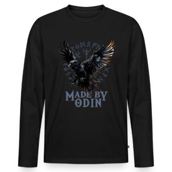 Made by odin Wikinger Kultur - Männer Premium Bio Langarmshirt - Schwarz - Vorne - Nico (187cm)