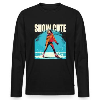 Ice skater Ice skating Ice skating - Men's Premium Organic Long Sleeve Shirt - black - Front - Nico (187cm)
