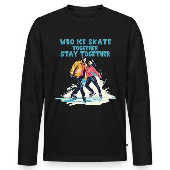 Patineur sur glace Patinage sur glace Patinage sur glace - T-shirt manches longues Premium bio Homme - noir - Devant - Nico (187cm)