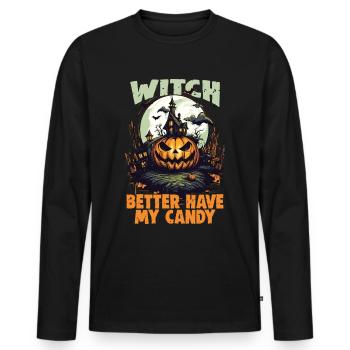 Halloween design for the Halloween party - Men's Premium Organic Long Sleeve Shirt - black - Front - Nico (187cm)