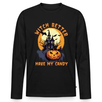 Halloween design for the Halloween party - Men's Premium Organic Long Sleeve Shirt - black - Front - Nico (187cm)