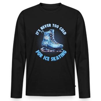 Patineur sur glace Patinage sur glace Patinage sur glace - T-shirt manches longues Premium bio Homme - noir - Devant - Nico (187cm)