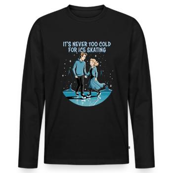 Patineur sur glace Patinage sur glace Patinage sur glace - T-shirt manches longues Premium bio Homme - noir - Devant - Nico (187cm)