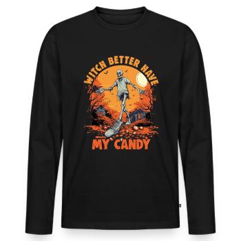 Halloween design for the Halloween party - Men's Premium Organic Long Sleeve Shirt - black - Front - Nico (187cm)