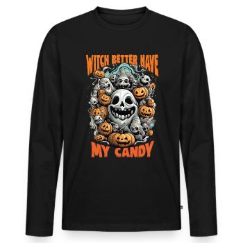 Halloween design for the Halloween party - Men's Premium Organic Long Sleeve Shirt - black - Front - Nico (187cm)