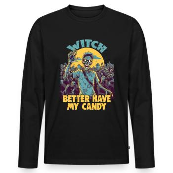 Halloween design for the Halloween party - Men's Premium Organic Long Sleeve Shirt - black - Front - Nico (187cm)