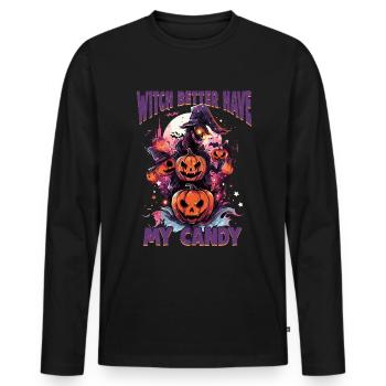 Halloween design for the Halloween party - Men's Premium Organic Long Sleeve Shirt - black - Front - Nico (187cm)