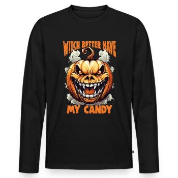 Halloween design for the Halloween party - Men's Premium Organic Long Sleeve Shirt - black - Front - Nico (187cm)