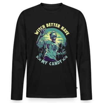Halloween design for the Halloween party - Men's Premium Organic Long Sleeve Shirt - black - Front - Nico (187cm)