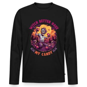 Halloween design for the Halloween party - Men's Premium Organic Long Sleeve Shirt - black - Front - Nico (187cm)