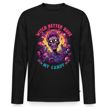 Halloween design for the Halloween party - Men's Premium Organic Long Sleeve Shirt - black - Front - Nico (187cm)