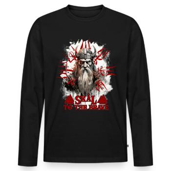 Made by odin Wikinger Kultur - Männer Premium Bio Langarmshirt - Schwarz - Vorne - Nico (187cm)