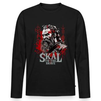 Skal to the brave Wikinger Kultur - Männer Premium Bio Langarmshirt - Schwarz - Vorne - Nico (187cm)