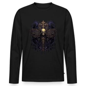 Gotisches Kreuz Goths Design Viktorianisch - Männer Premium Bio Langarmshirt - Schwarz - Vorne - Nico (187cm)