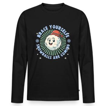 Schneeballschlacht - Préparez-vous les boules de neige sont - T-shirt manches longues Premium bio Homme - noir - Devant - Nico (187cm)