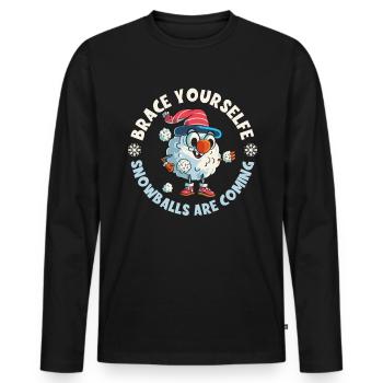Schneeballschlacht - Préparez-vous les boules de neige sont - T-shirt manches longues Premium bio Homme - noir - Devant - Nico (187cm)