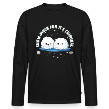 Snowball Fight Crew - Snow much fun it’s criminal - T-shirt manches longues Premium bio Homme - noir - Devant - Nico (187cm)