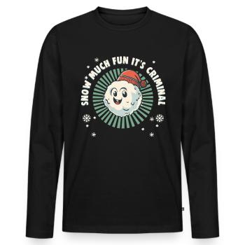 Snowball Fight Crew - Snow much fun it’s criminal - T-shirt manches longues Premium bio Homme - noir - Devant - Nico (187cm)