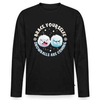 Schneeballschlacht - Préparez-vous les boules de neige sont - T-shirt manches longues Premium bio Homme - noir - Devant - Nico (187cm)
