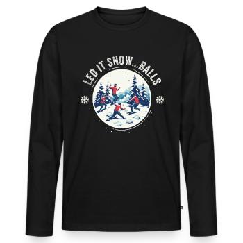 Bataille de boules de neige - Laissez-le neiger... balles - T-shirt manches longues Premium bio Homme - noir - Devant - Nico (187cm)