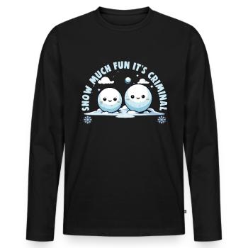 Snowball Fight Crew - Snow much fun it’s criminal - T-shirt manches longues Premium bio Homme - noir - Devant - Nico (187cm)