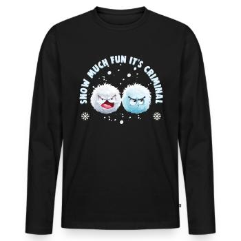 Snowball Fight Crew - Neige beaucoup amusant c’est criminel - T-shirt manches longues Premium bio Homme - noir - Devant - Nico (187cm)