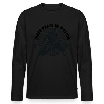 Tai Chi Design Inner Peace in Motion Taijiquan - Männer Premium Bio Langarmshirt - Schwarz - Vorne - Nico (187cm)