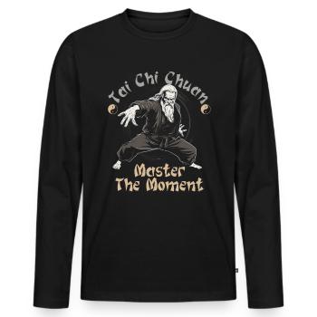 Tai Chi Chuan Master the Moment Taijiquan - Men's Premium Organic Long Sleeve Shirt - black - Front - Nico (187cm)